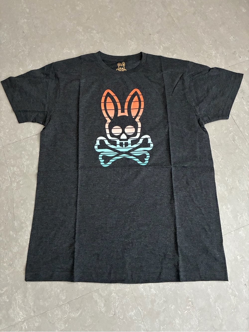New! Psycho Bunny Men's Magnet Gray Graphic Tee Size Large